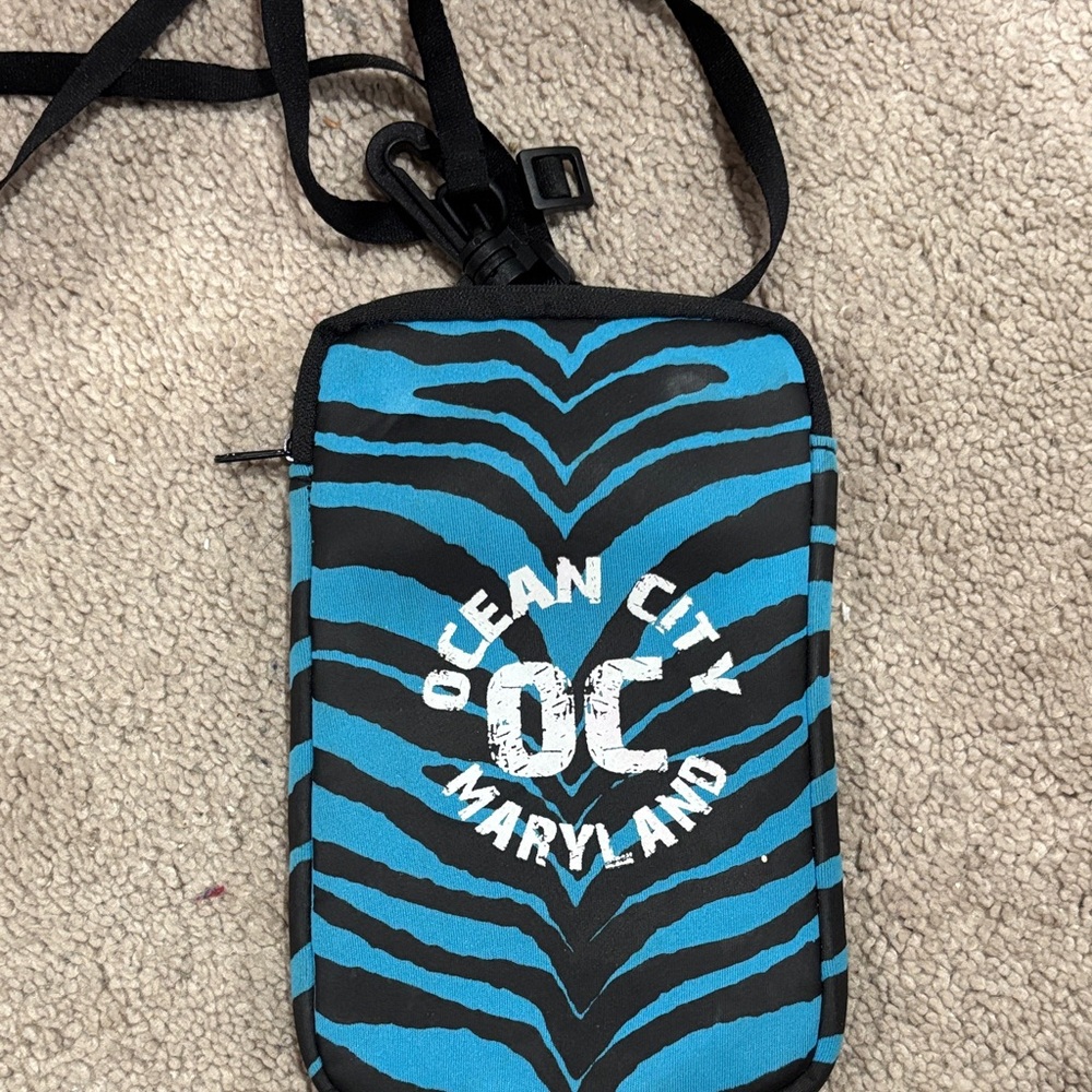Ocean City Maryland Phone Pouch - Blue and Black